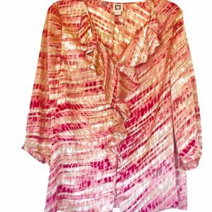 Anne  Klein Floral Satin Top